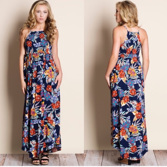 Dresses & Skirts - LAST DAY TO BUY  Navy Floral Maxi Dress